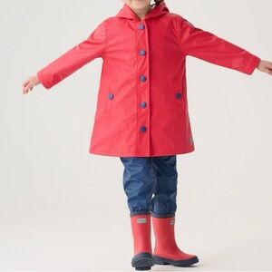 Hatley Vibrant Red Raincoat with Navy Accents